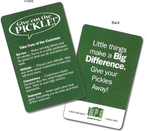 Give'em The Pickle Pocket Reminder Cards