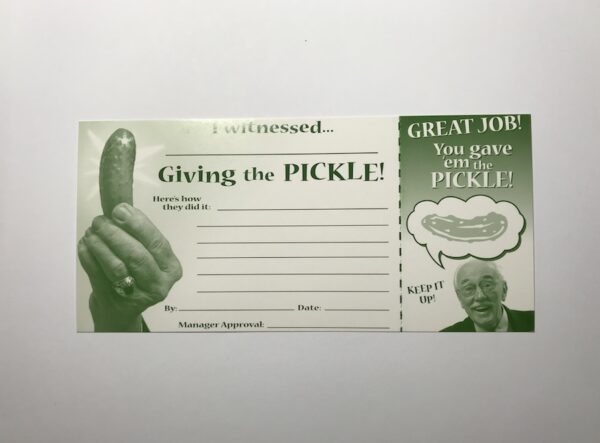 Pickle Recognition Cards
