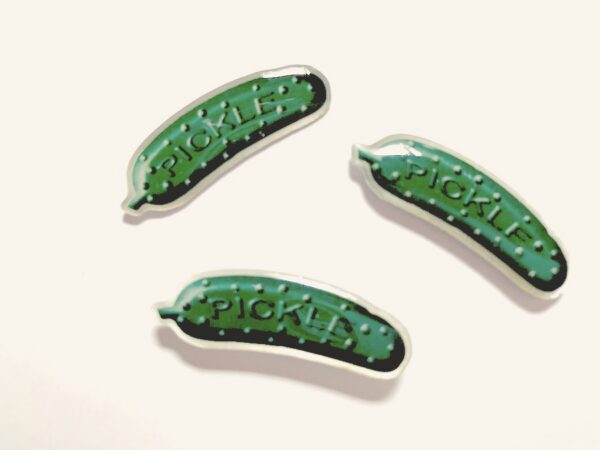 Green Metal Pickle Lapel Pins